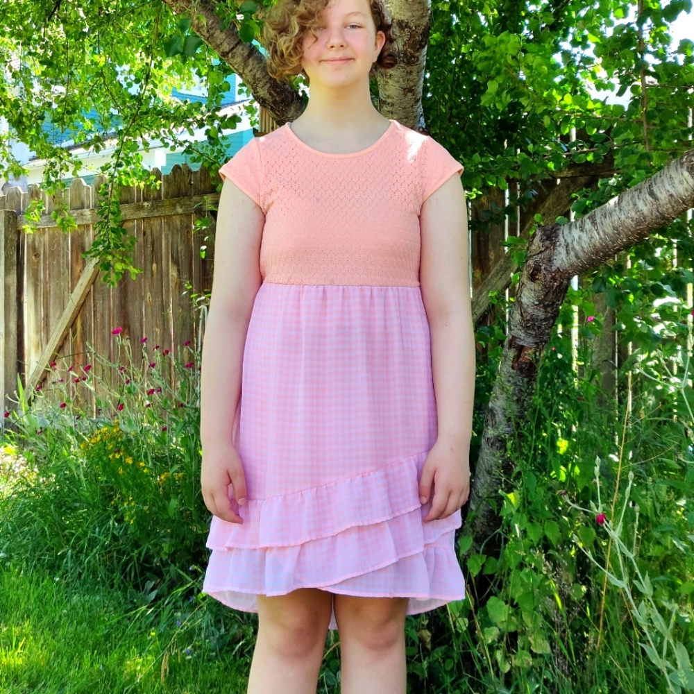 Peachy orange spring dress